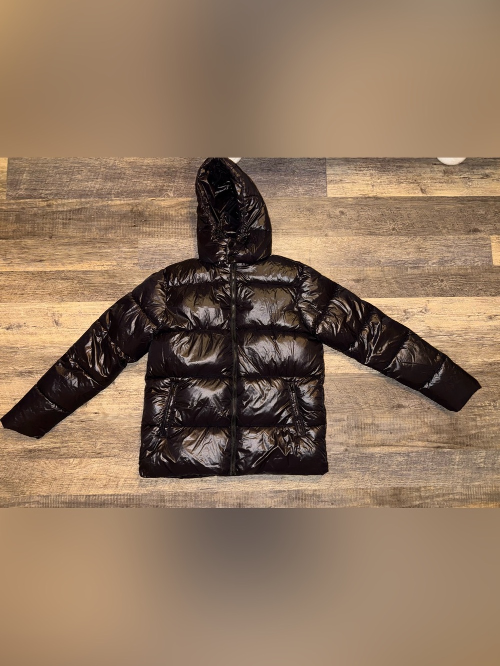 Men's Hooded Black Puffer Jacket - Lightweight Insulated Coat